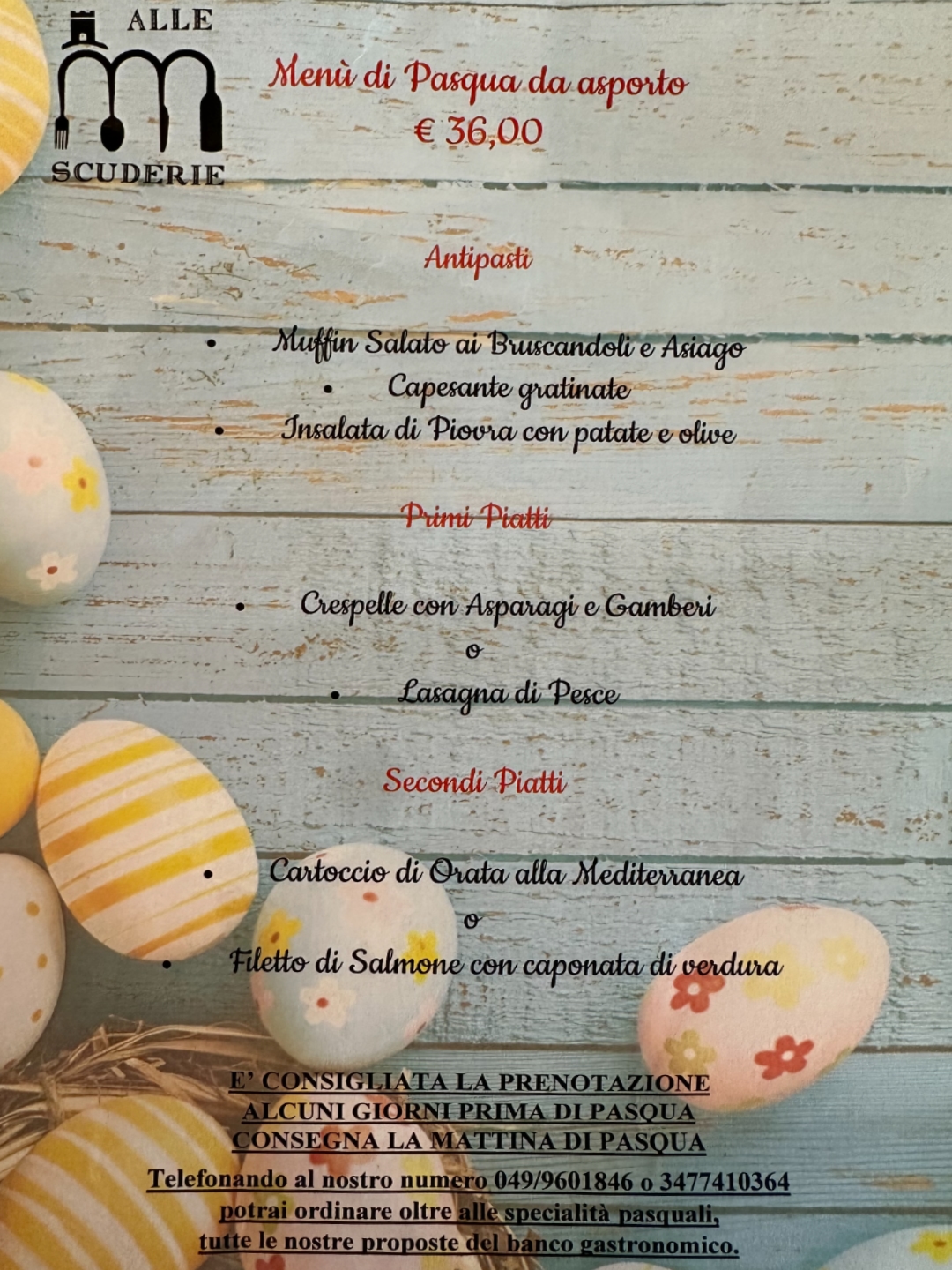 Take Away La nostra proposta Pasqua 2026